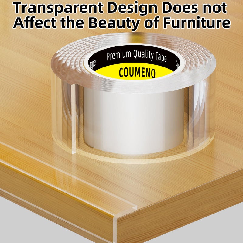 COUMENO Clear Edge Protector Safe Corner Protector  Anti-Sharp Edge Protector  for Furniture  Drawers  Tables  Cabinets 1.18inX16.4FT - Image 5